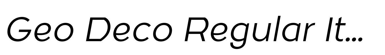 Geo Deco Regular Italic